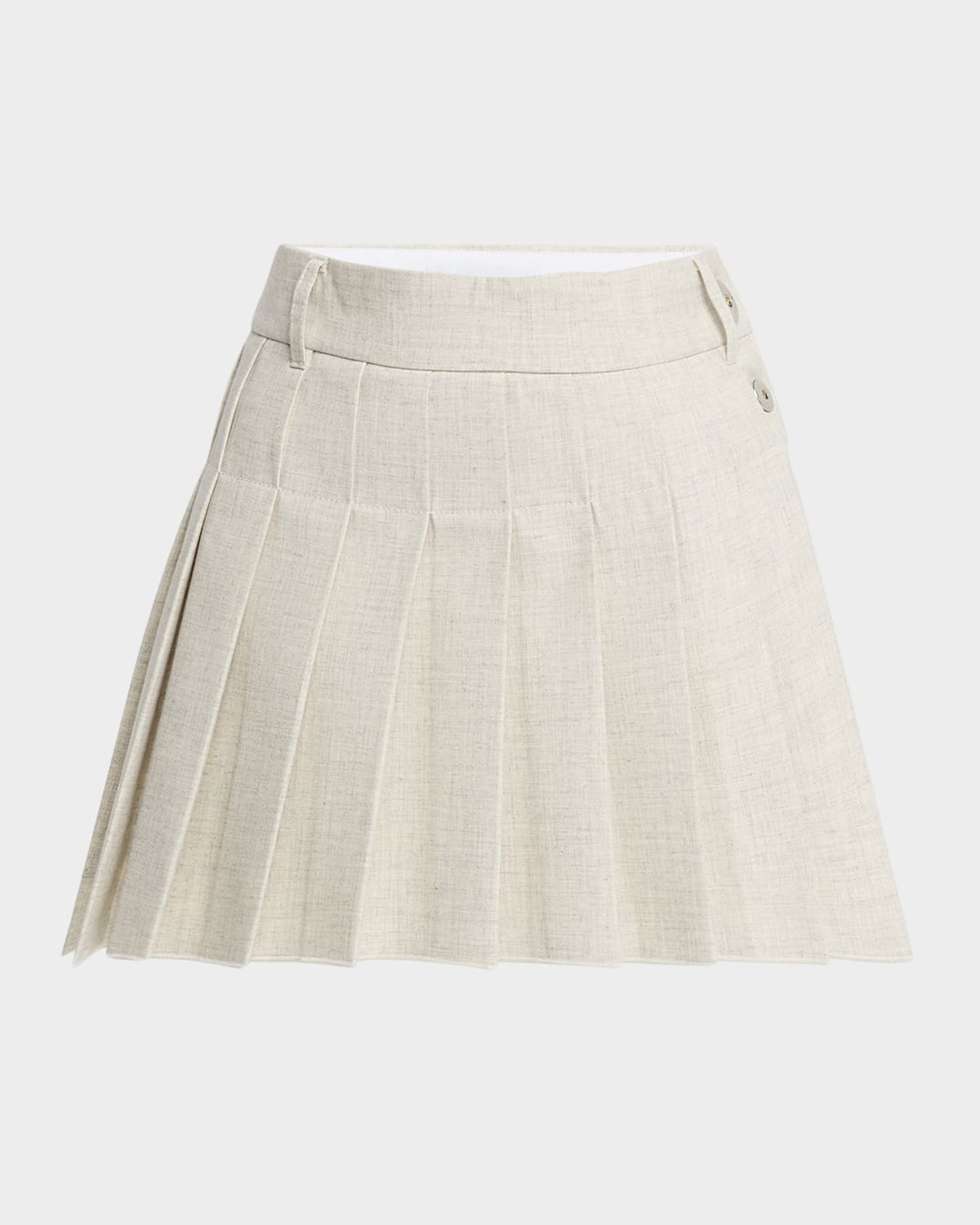 Shop Rabanne Pleated Button-down Mini Skirt In Mix Grey