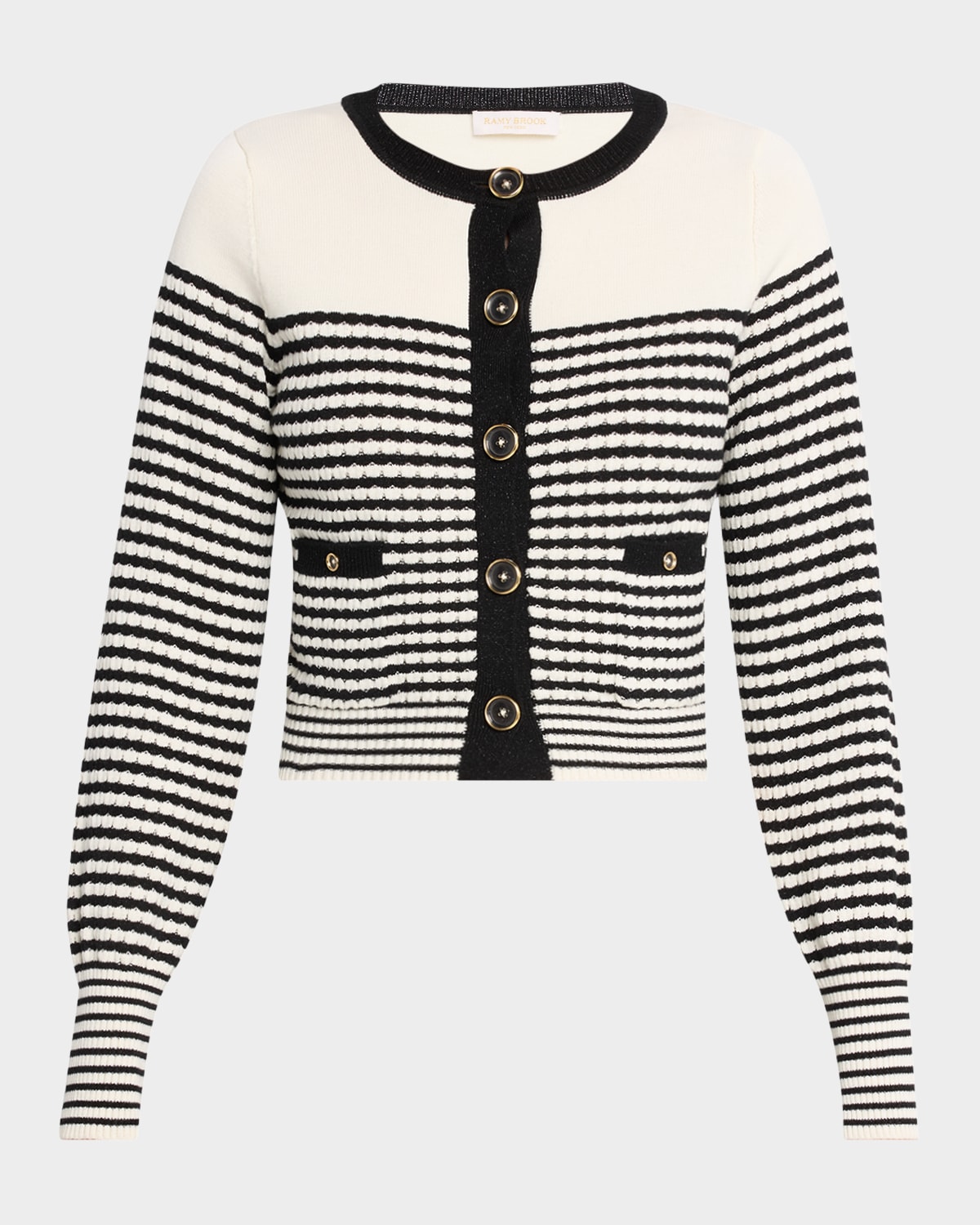 RAMY BROOK BEA TEXTURED STRIPE CARDIGAN 