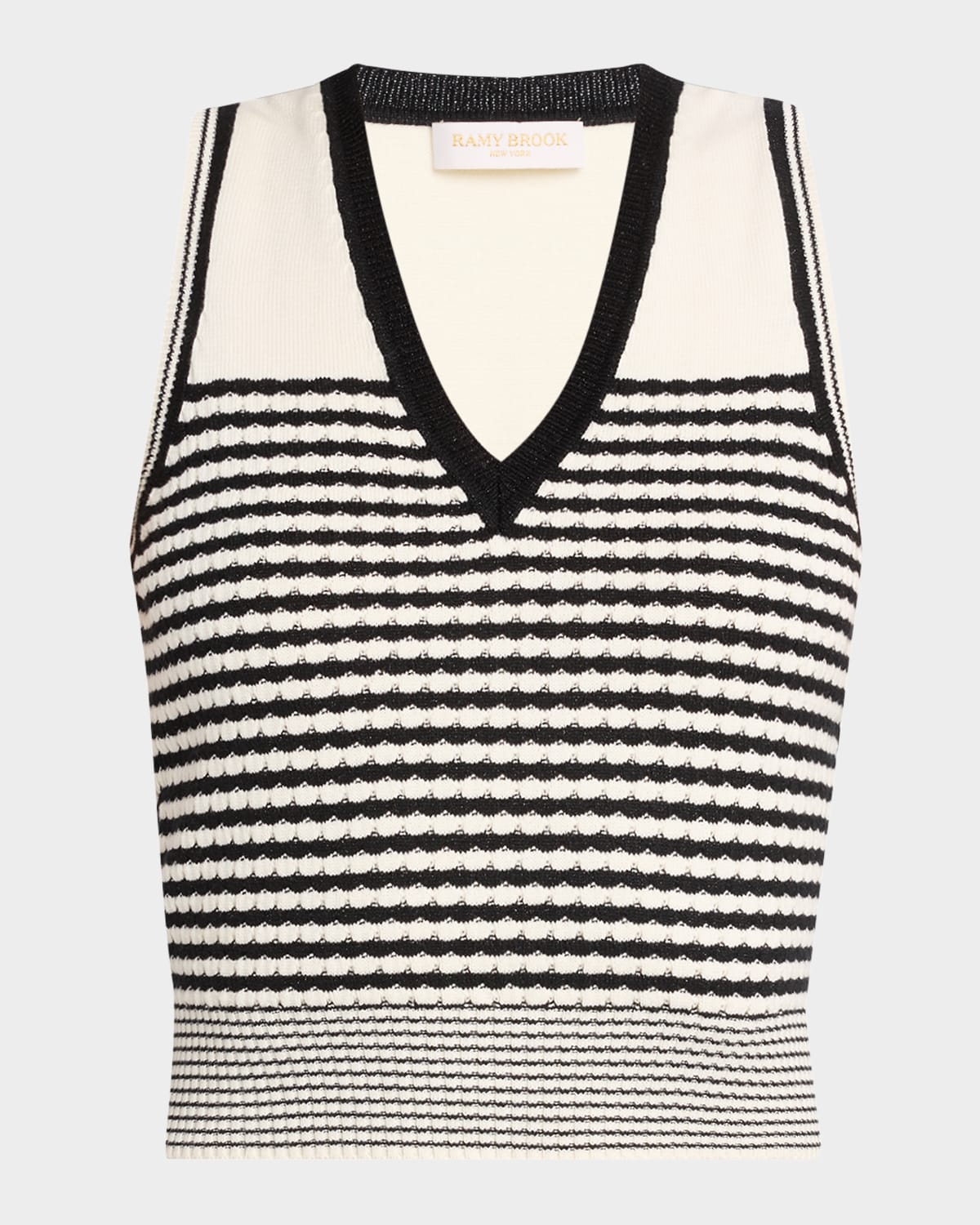 RAMY BROOK ELLE TEXTURED STRIPE SLEEVELESS TOP 
