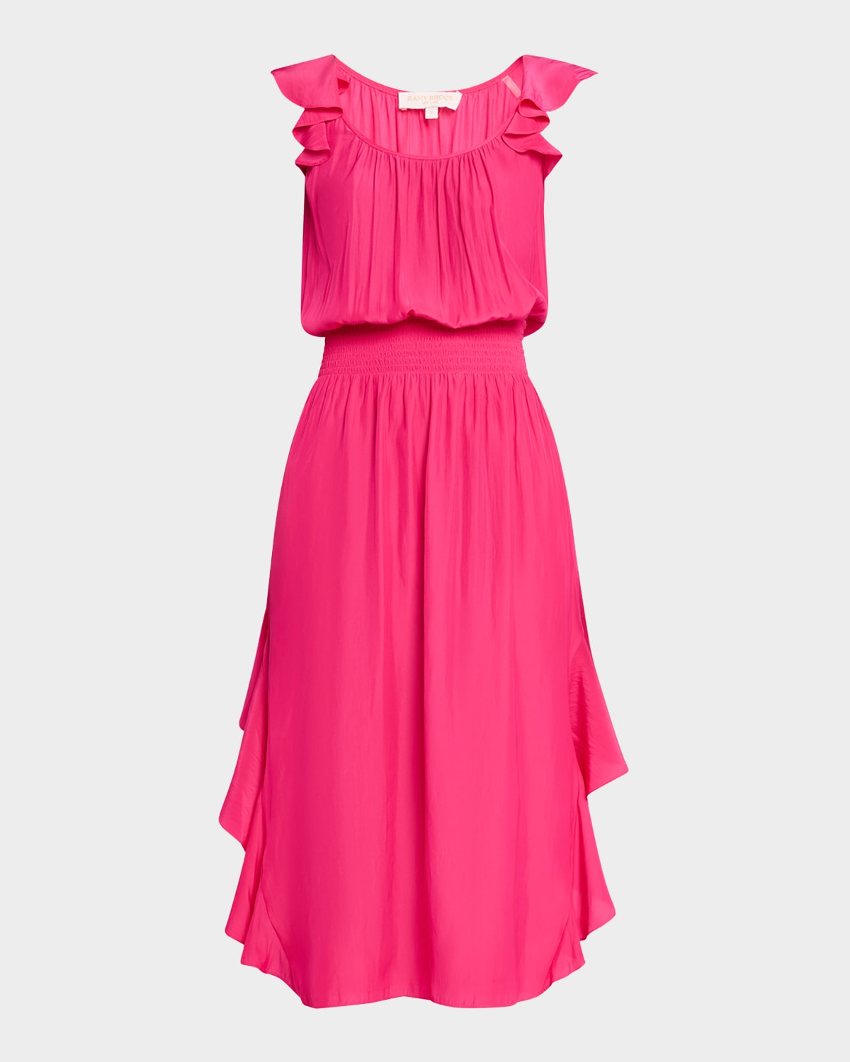 Ramy Brook Clementine Ruffle-Trim Midi Dress