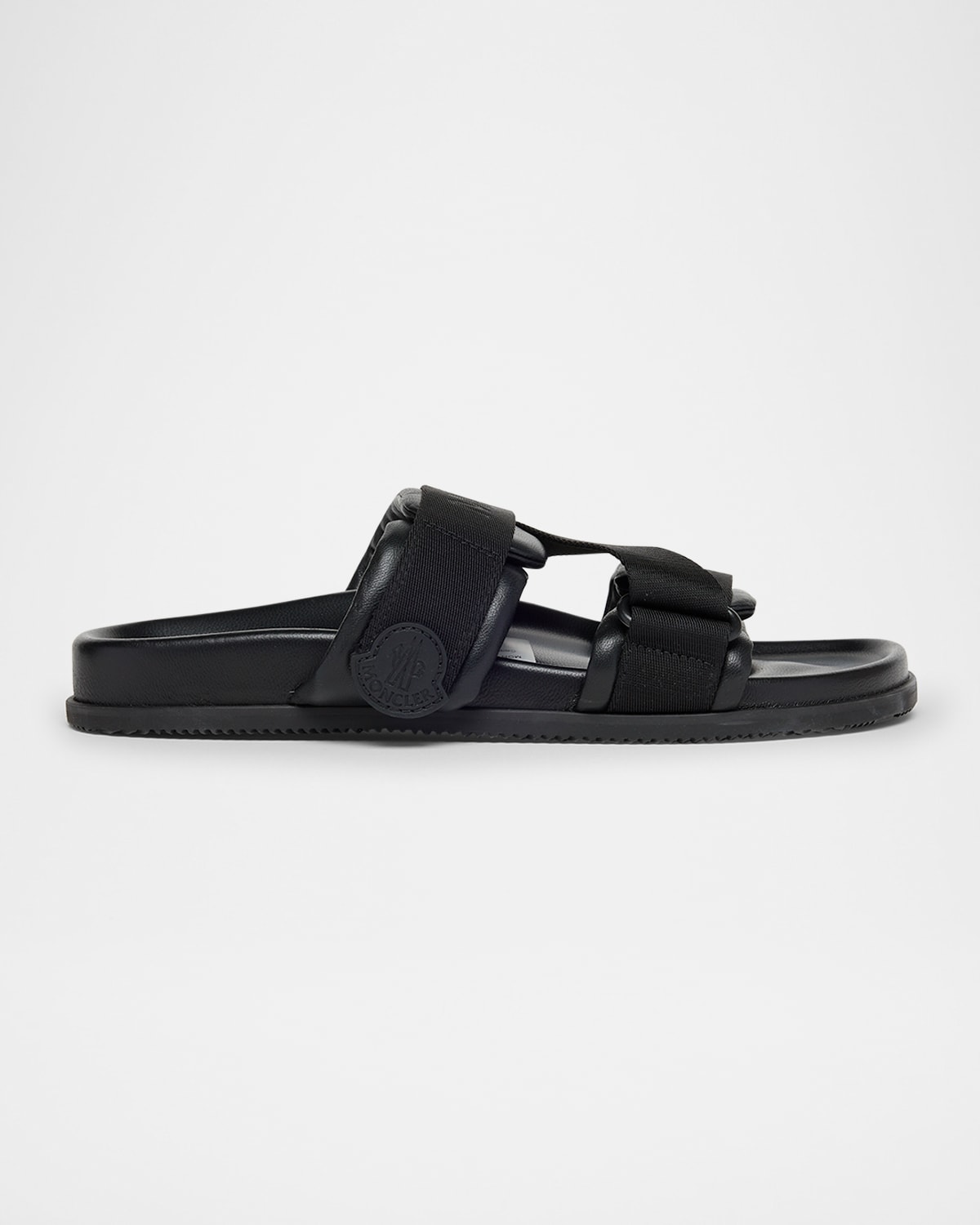 MONCLER MON SUMMER LEATHER CRISSCROSS SANDALS 