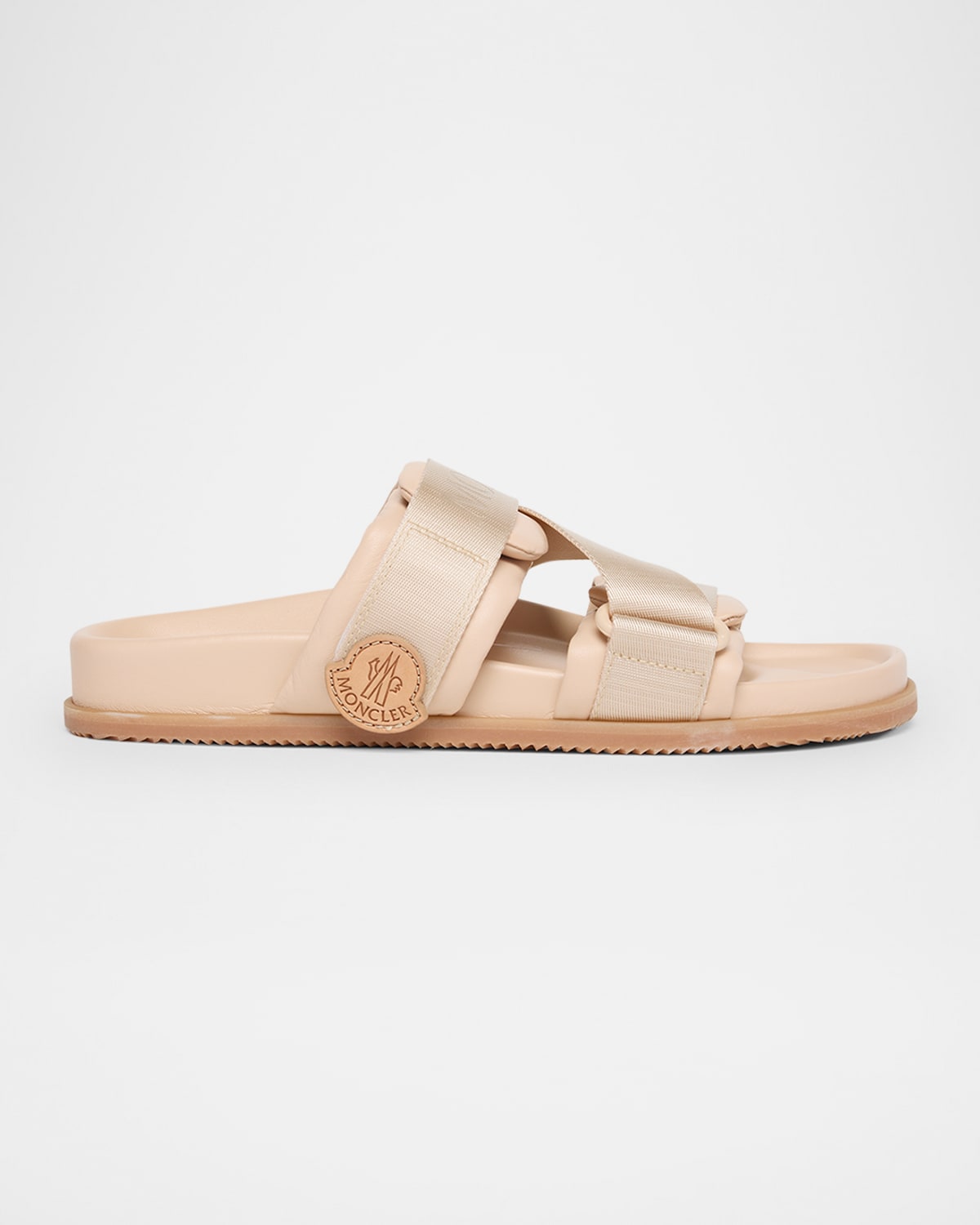 MONCLER MON SUMMER LEATHER CRISSCROSS SANDALS 