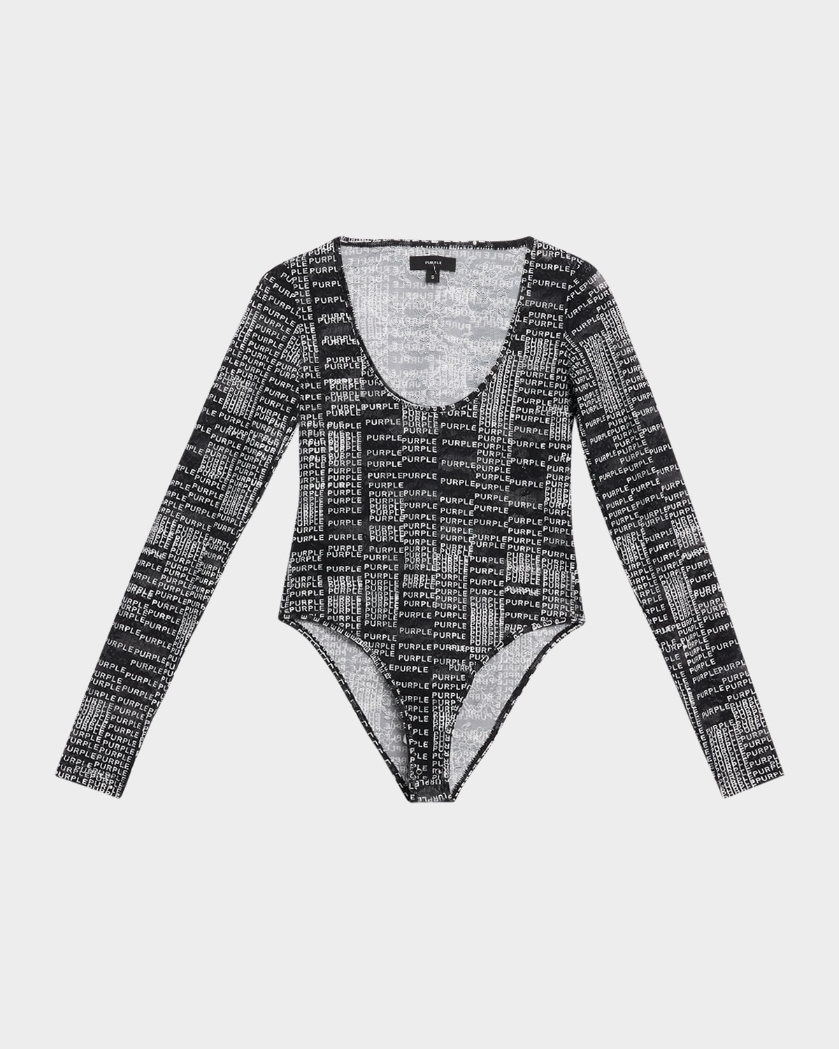 Logo Long-Sleeve Lace Bodysuit