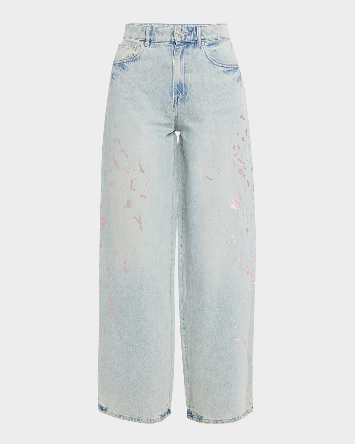 Wide-Leg Baggy Paint Jeans
