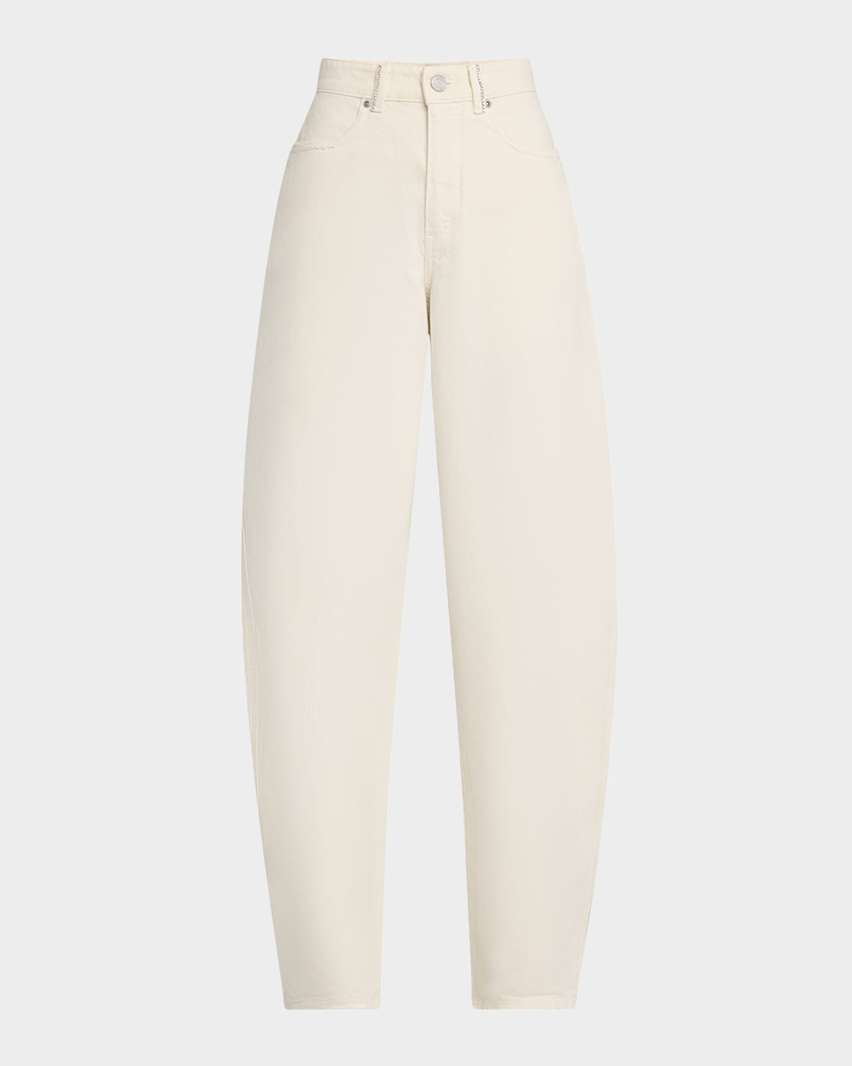 Rhinestone-Embellished Barrel Jeans