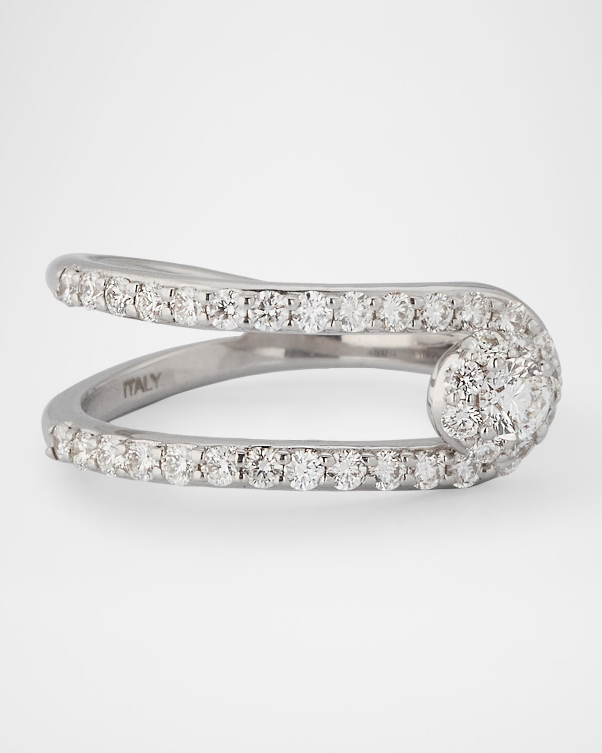 18K White Gold Anima Ring with Diamonds, Size 5.75