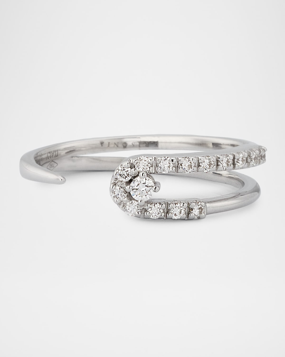 18K White Gold Anima Ring with Diamonds, Size 7.75
