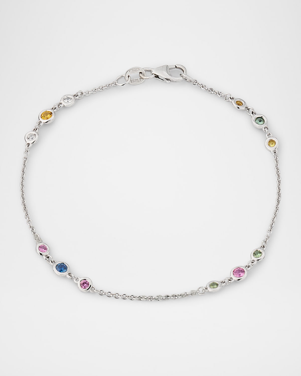 18K White Gold Multi Sapphire Bracelet