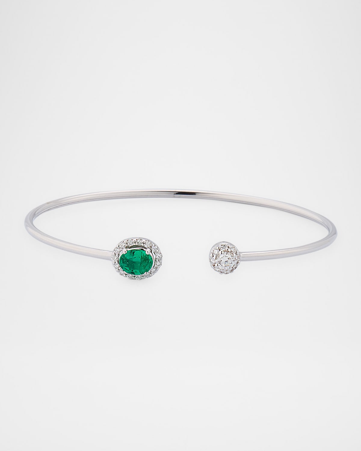 Positano 18K White Gold Diamond and Emerald Bracelet