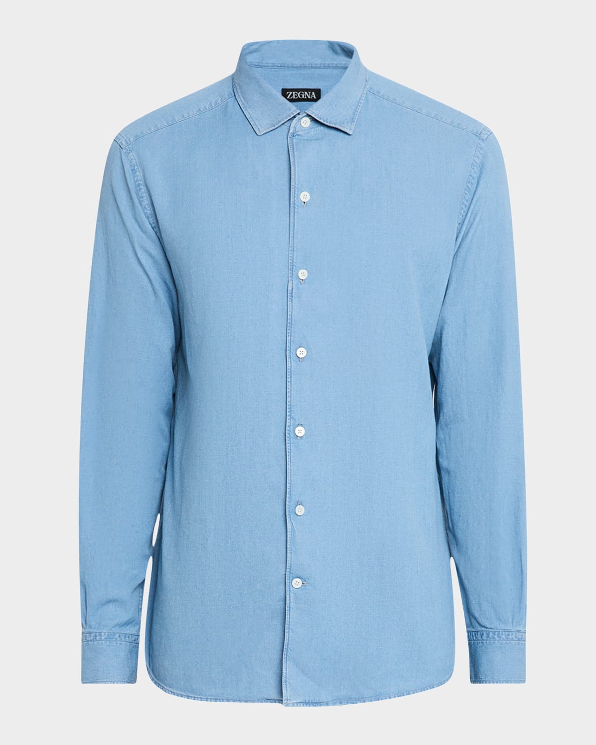 Men's Cotton and Linen Denim Casual Button-Down Shirt