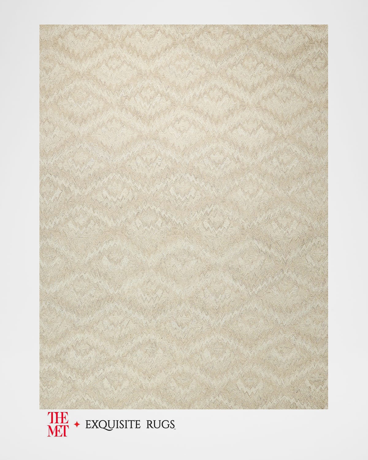 Exquisite Rugs X The Met Bargello Hand-tufted Beige Rug, 10' X 14' In Beige