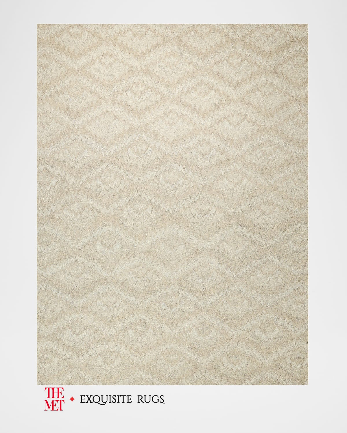 Exquisite Rugs X The Met Bargello Hand-tufted Beige Rug, 5' X 8' In Beige