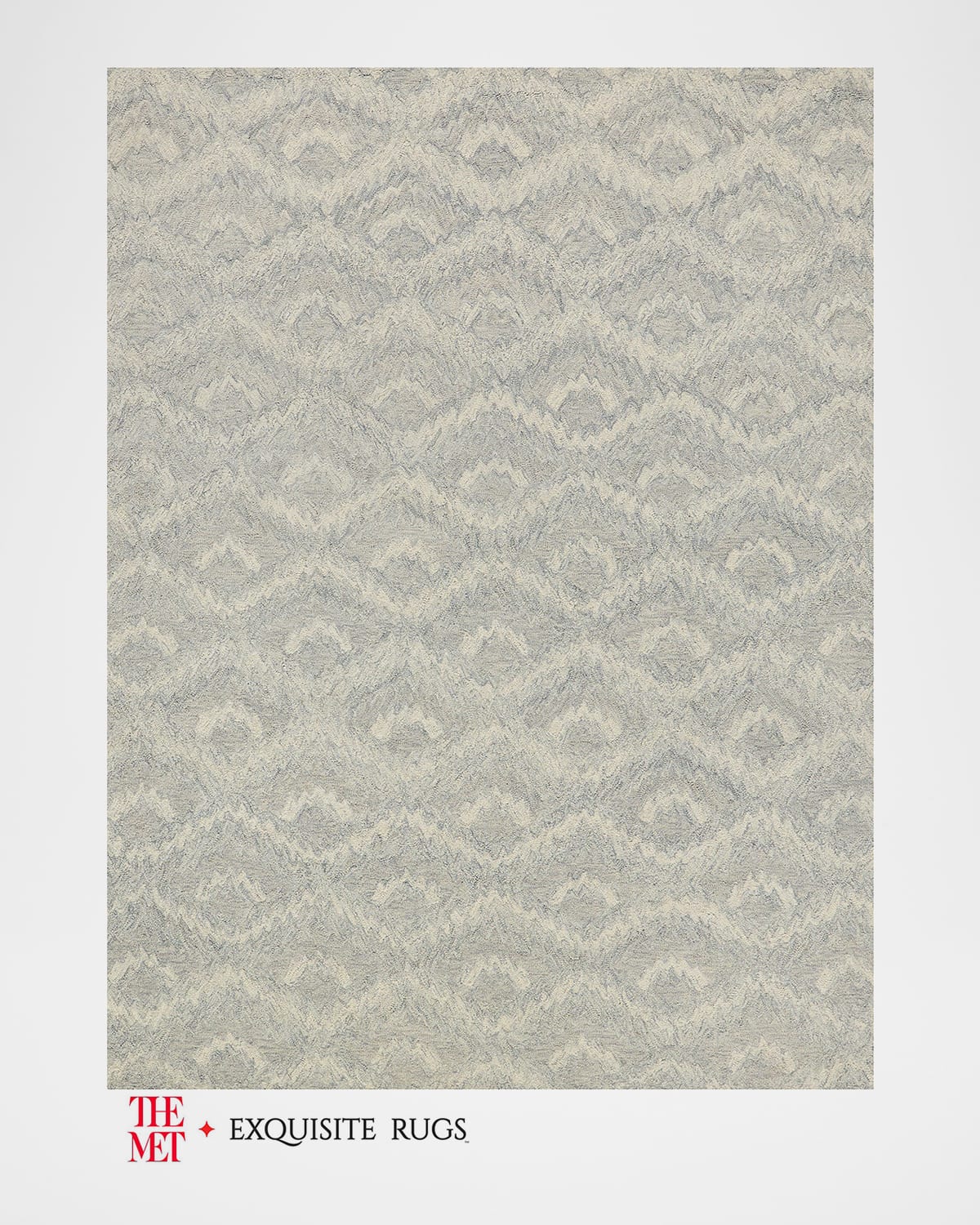 Exquisite Rugs X The Met Bargello Hand-tufted Gray Rug, 9' X 12' In Gray