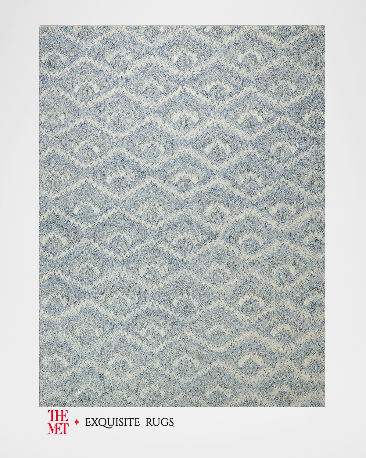 Exquisite Rugs X The Met Bargello Hand-tufted Light Blue Rug, 6' X 9' In Light Blue