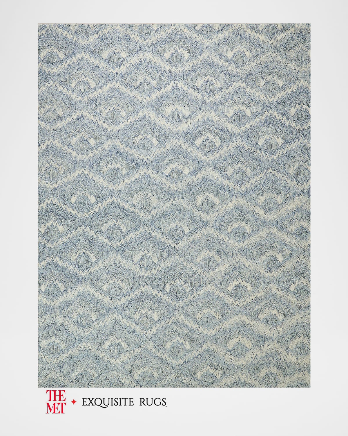 Exquisite Rugs X The Met Bargello Hand-tufted Light Blue Rug, 5' X 8' In Light Blue