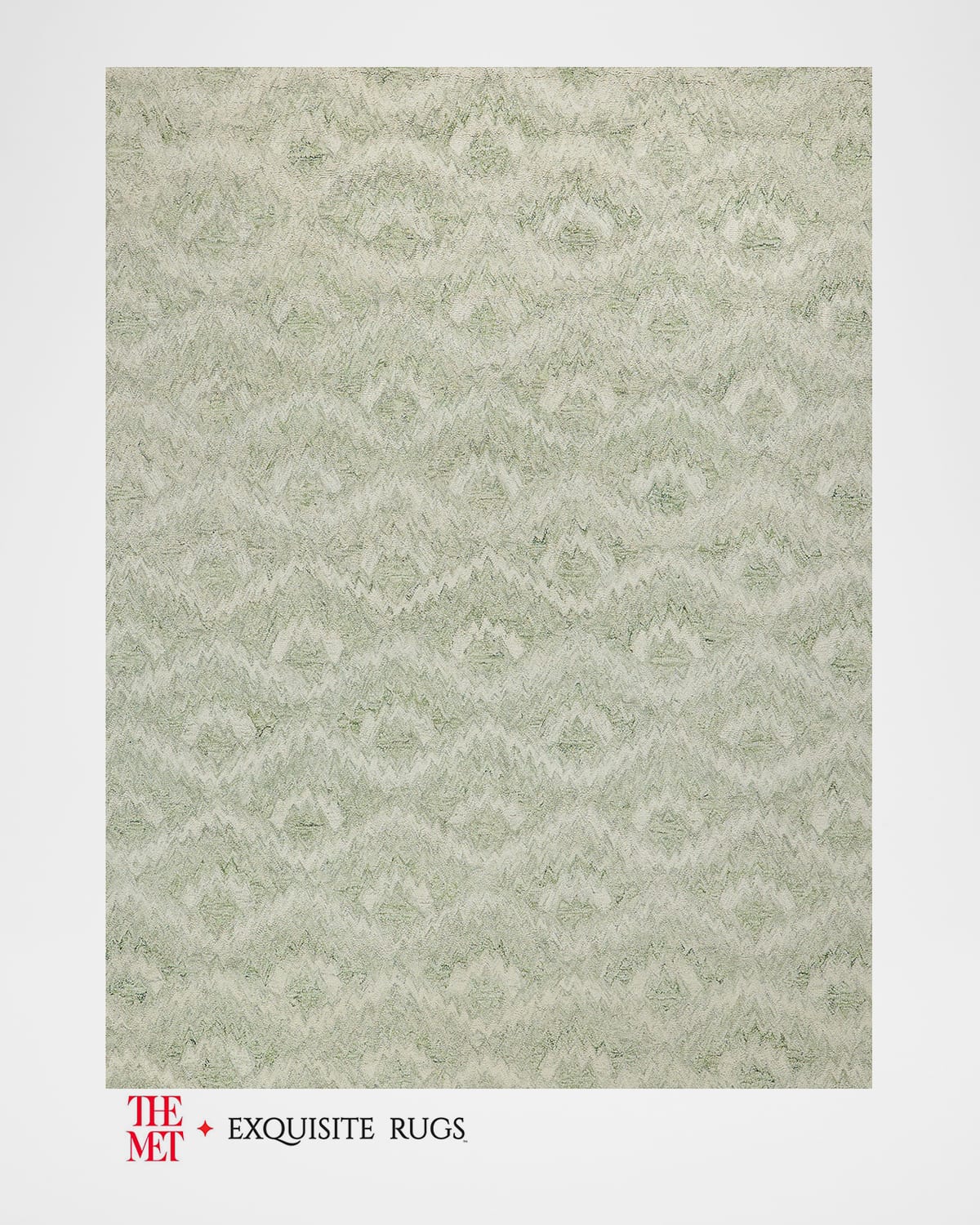 Exquisite Rugs X The Met Bargello Hand-tufted Light Green Rug, 6' X 9' In Light Green