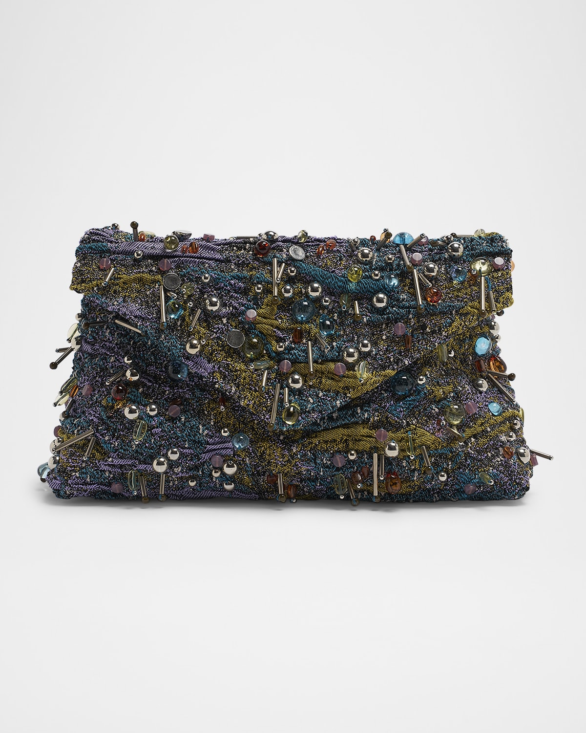 Dries Van Noten Embellished Envelope Flap Clutch Bag