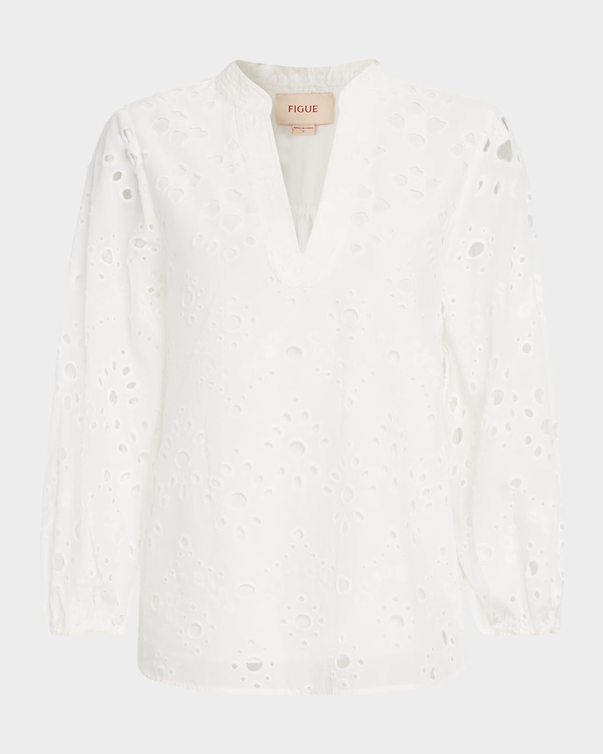 Rylie Eyelet Embroidered Long-Sleeve Top