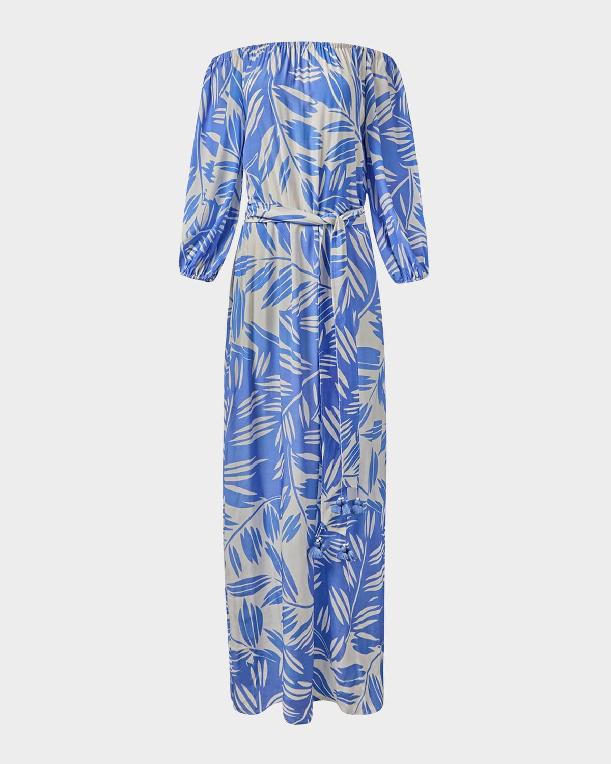 FIGUE STEVIE OFF-THE-SHOULDER BELTED MAXI DRESS 