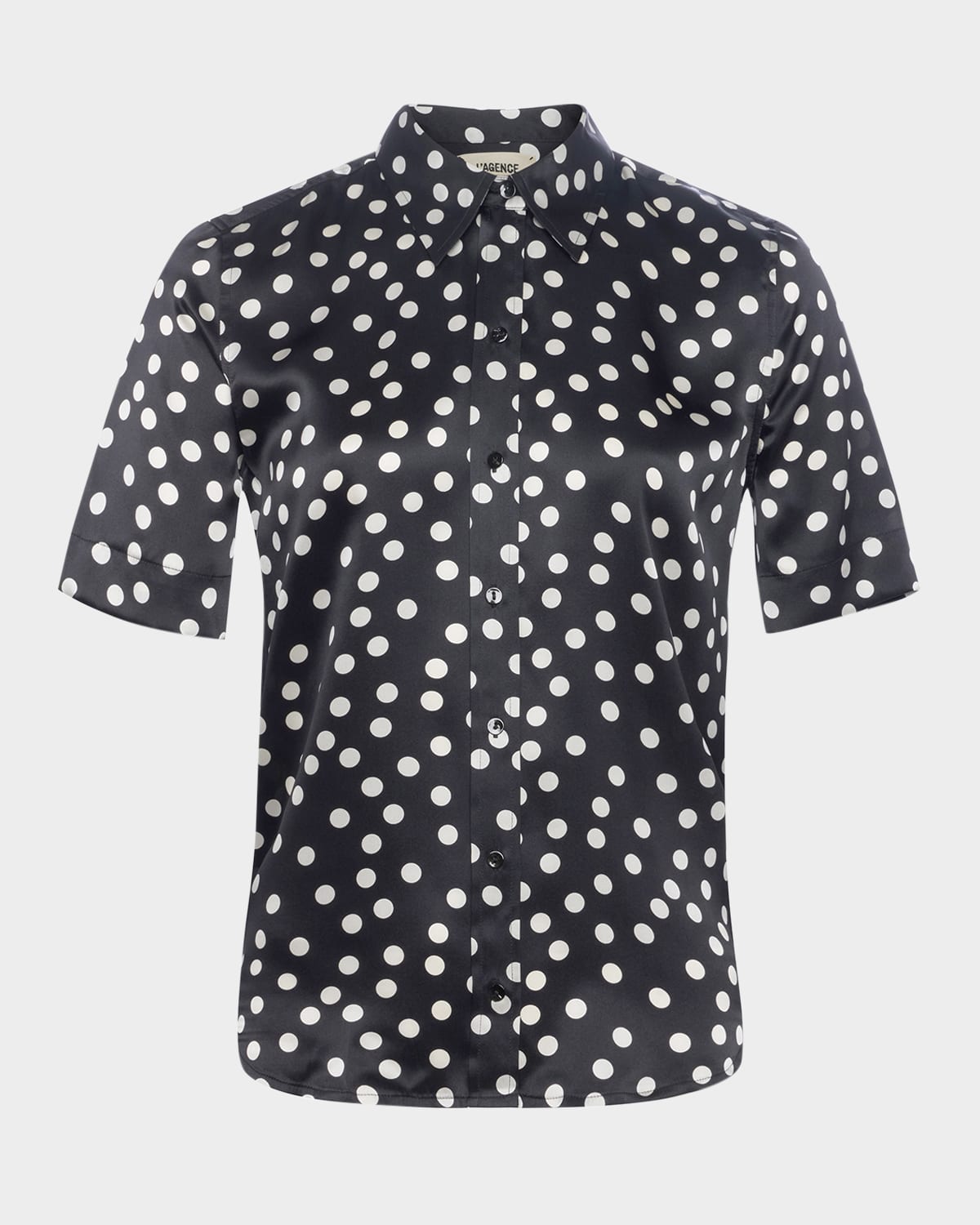 L'agence Ellah Silk Blouse In Blackecru Polka Dot