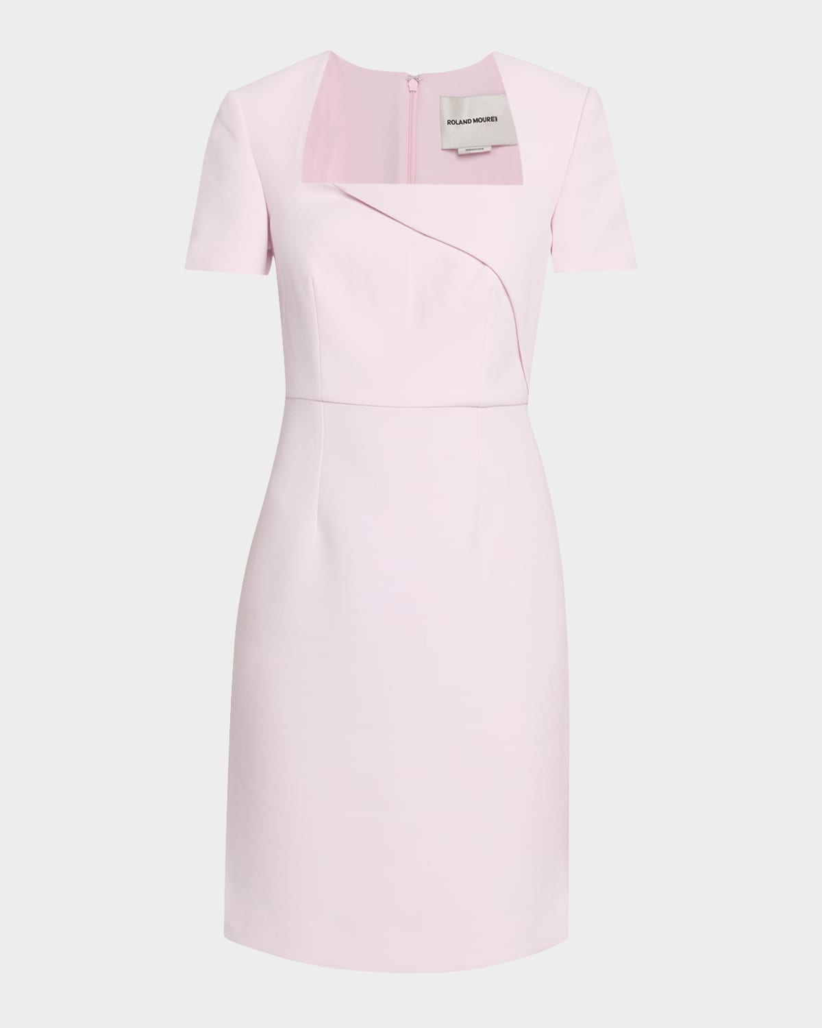 Roland Mouret Short-sleeve Crepe Midi Dress In Pink