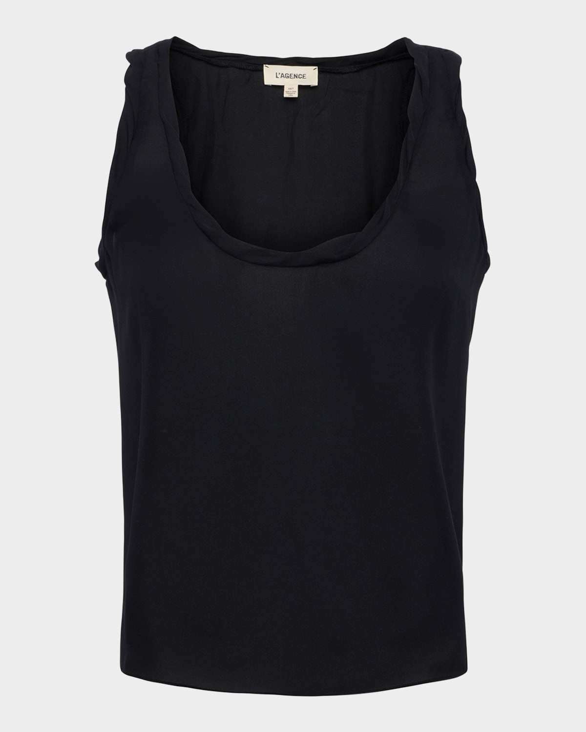 L Agence Trixi Twisted Band Tank Top In Black