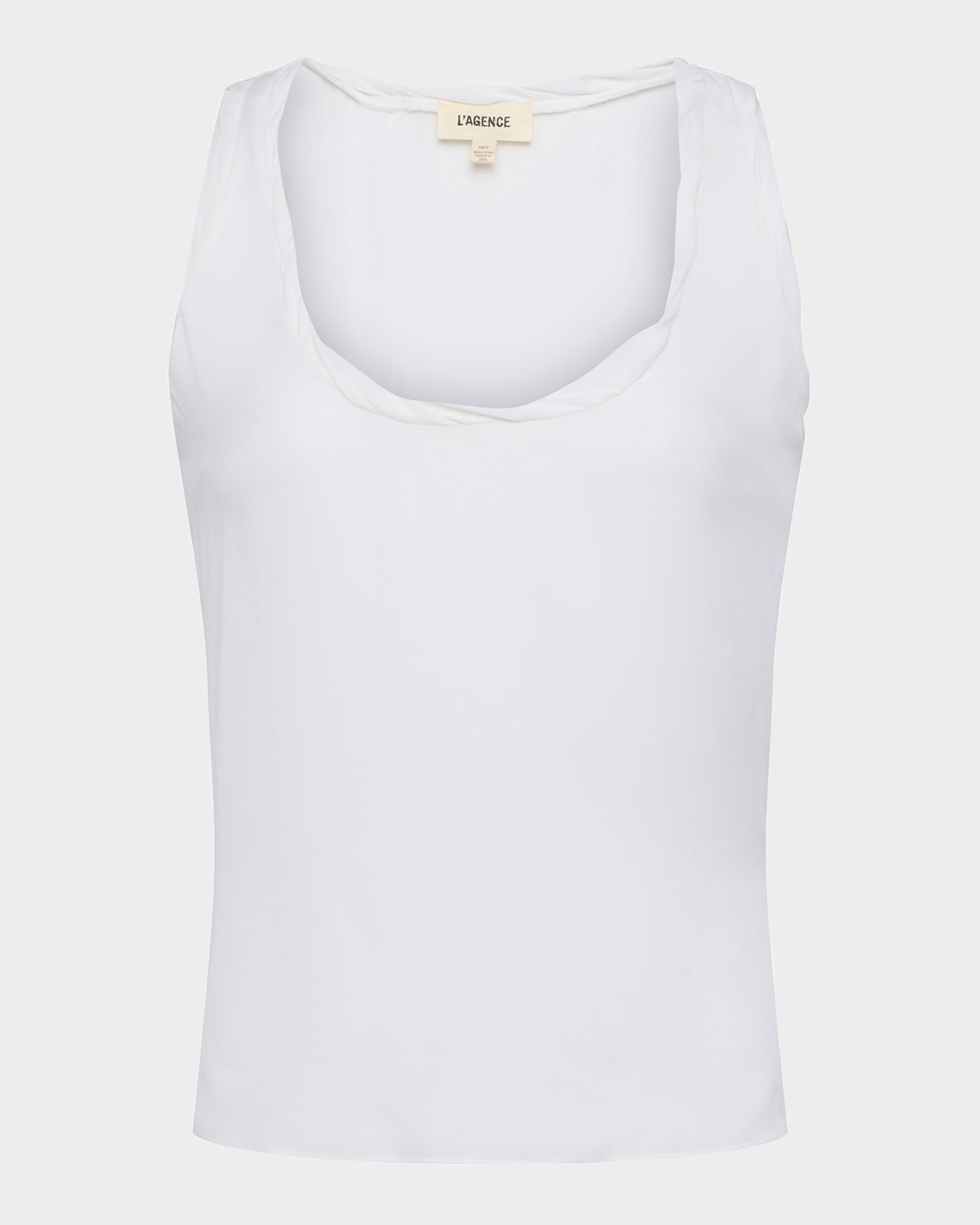 L Agence Trixi Twisted Band Tank Top In White