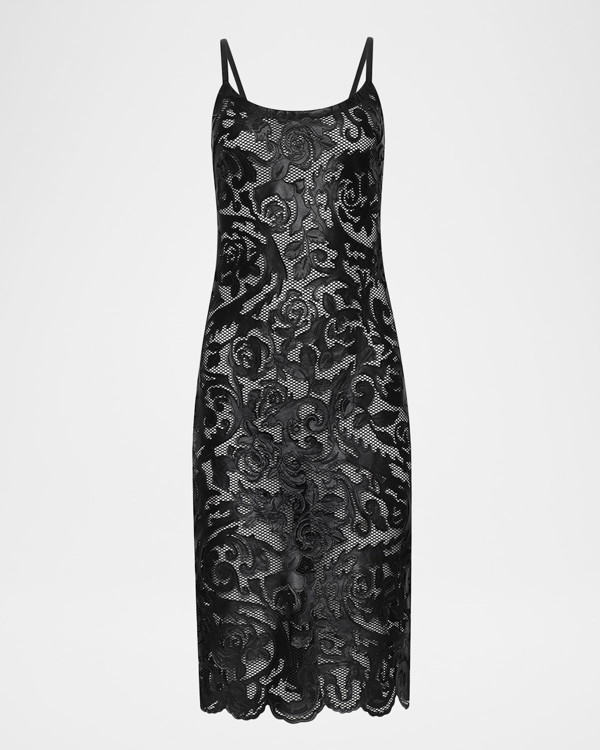 L'agence Kazuko Laser Cut Midi Dress In Black