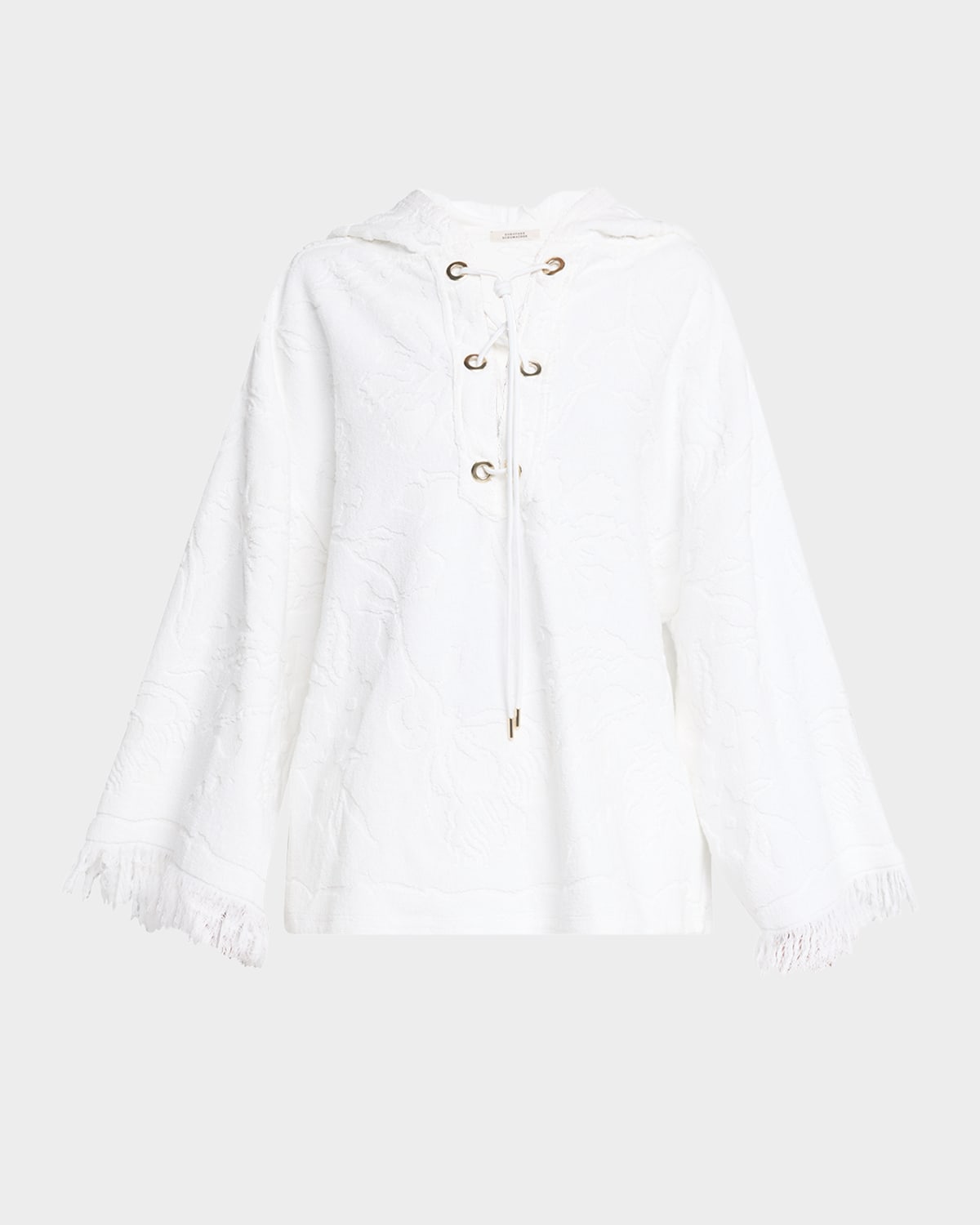 Cozy Toweling Lace-Up Hoodie
