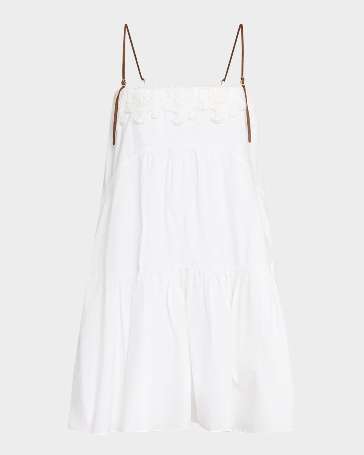 Shop Dorothee Schumacher Poplin Power Tiered Dress In Pure White