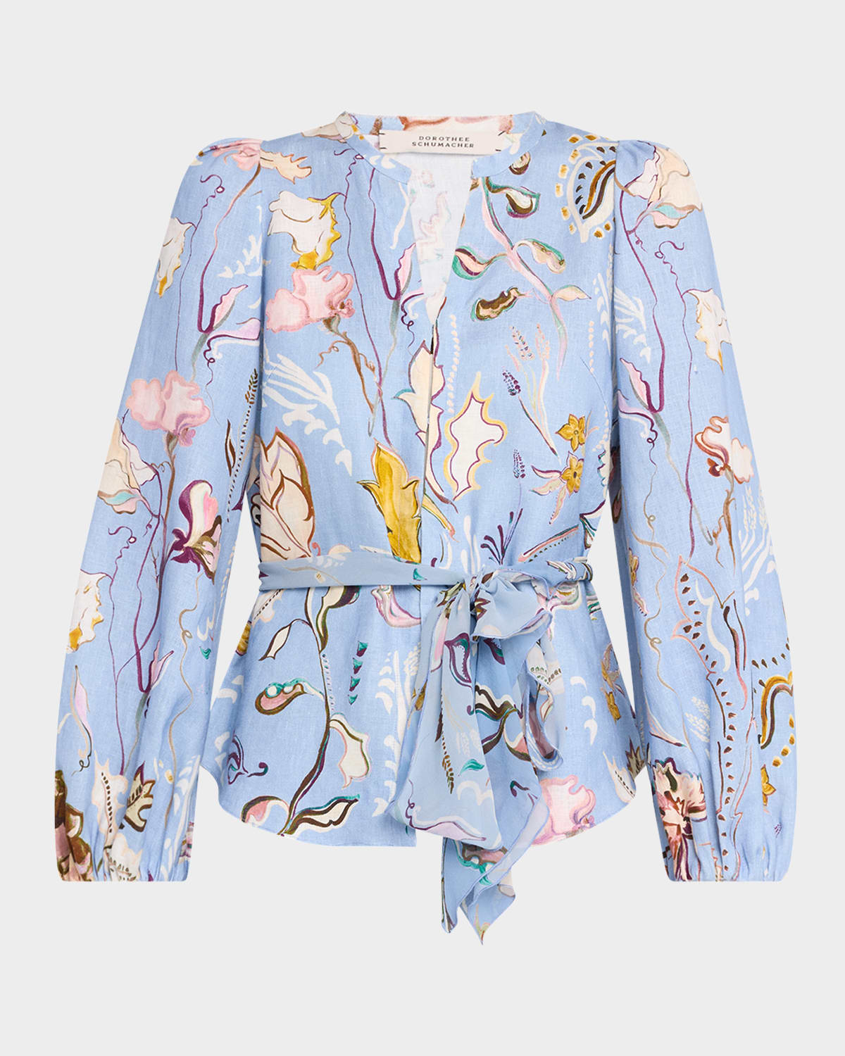Floral Power Floral-Print Linen Blouse