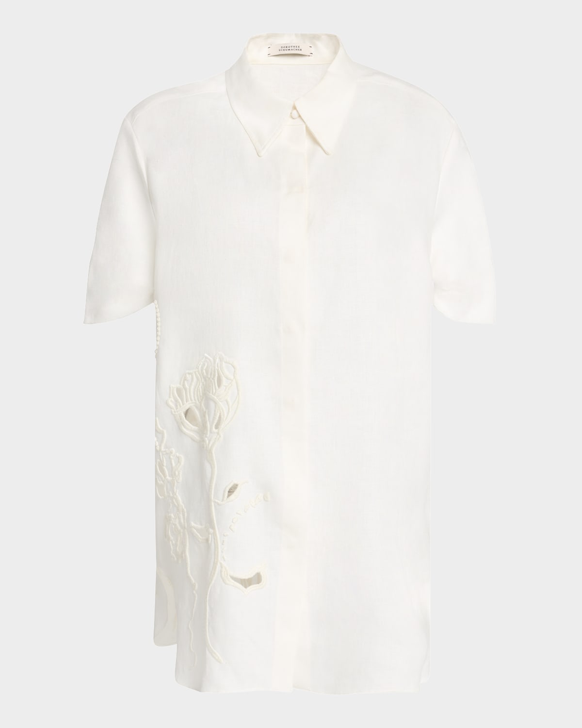 Embroidered Beauty Button-Down Blouse