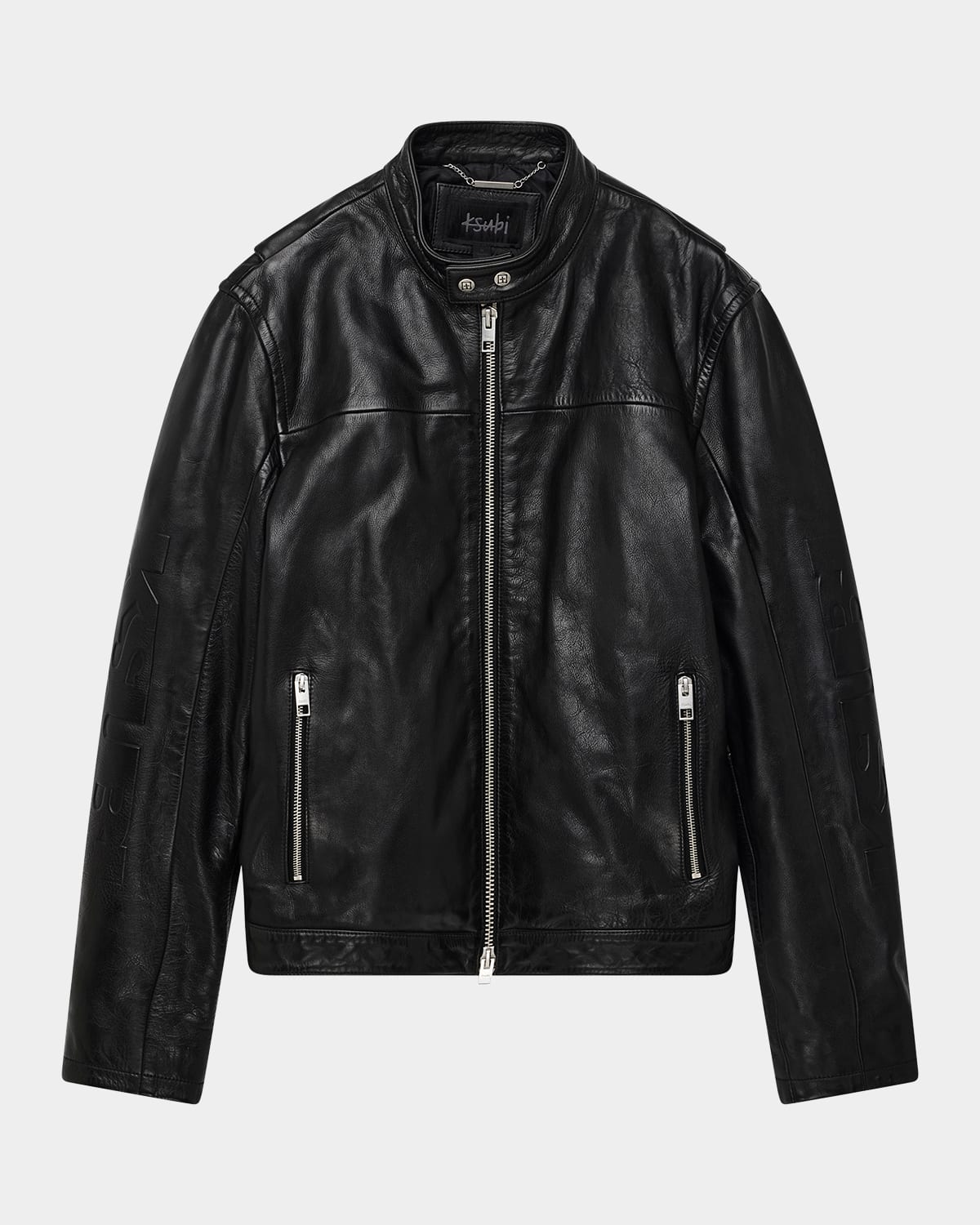 KSUBI MEN'S STINGER LEATHER BIKER JACKET 