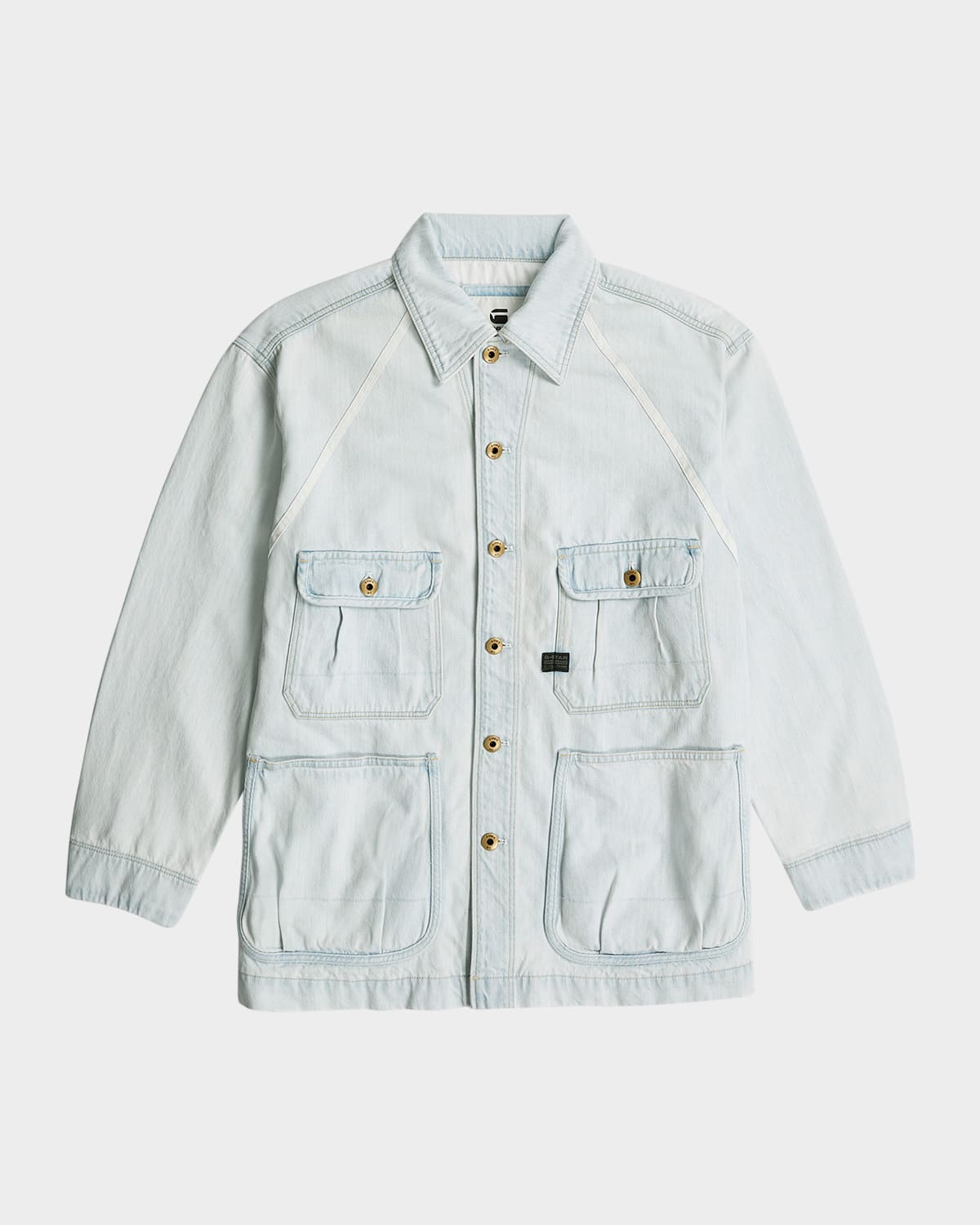 G-star Raw Men's Oversized Denim Chore Jacket In Beached Faded Clifton Blue
