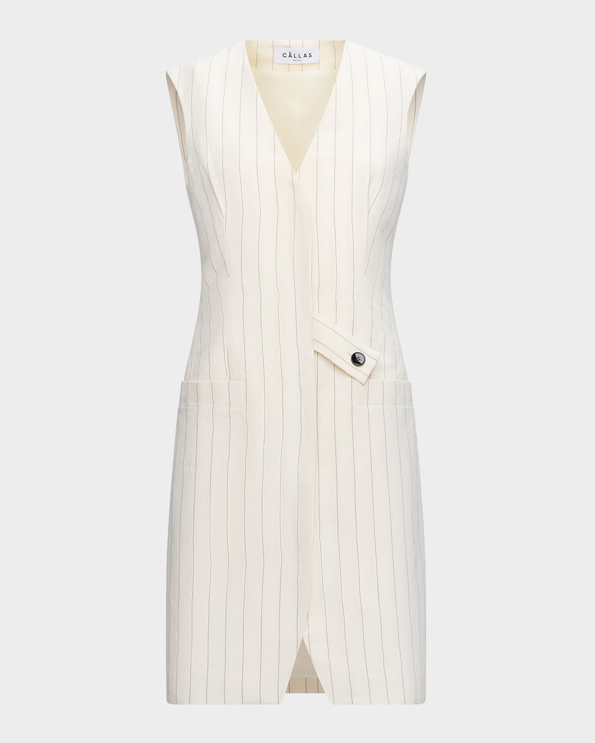 Jamily Pinstriped Vest Dress