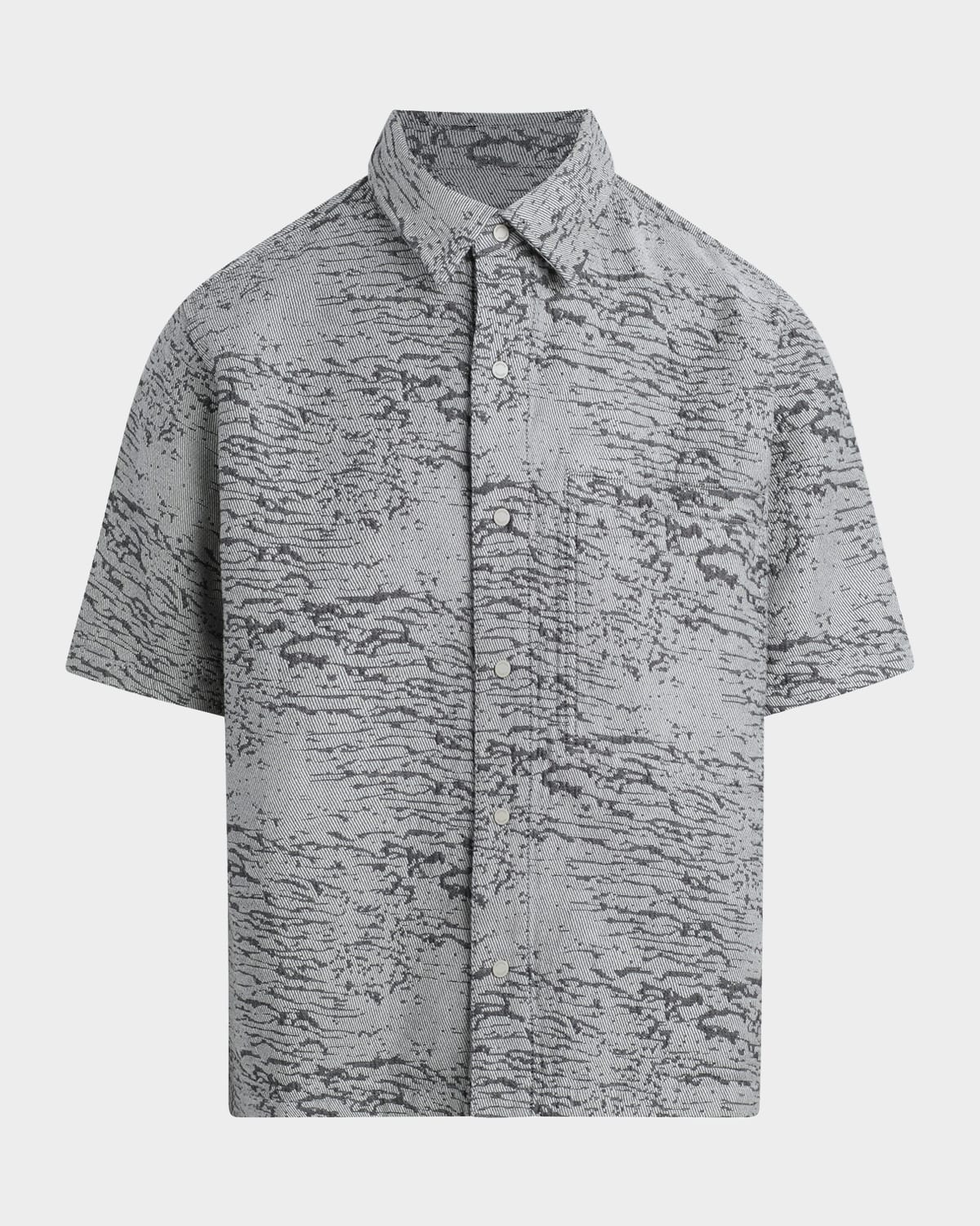 Hudson Jeans Crop Short Sleeve Snap Front Shirt