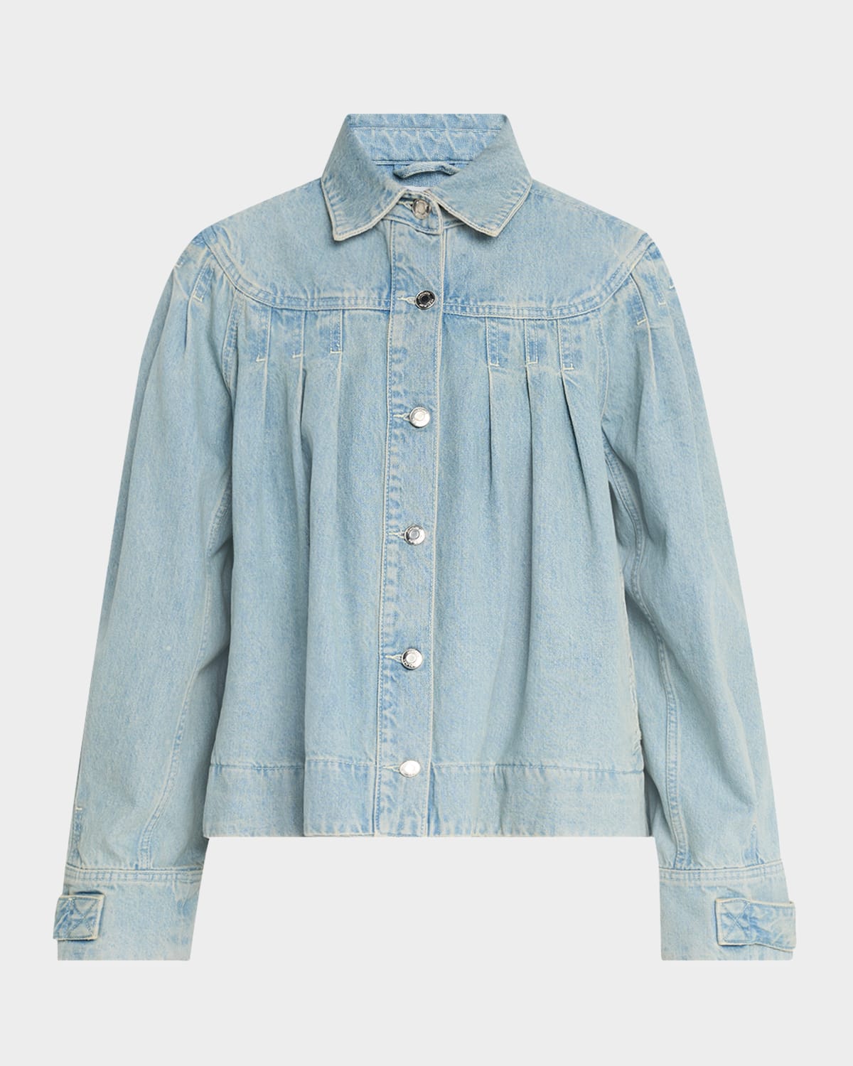 Merlette Easton Pleated Cotton Denim Jacket