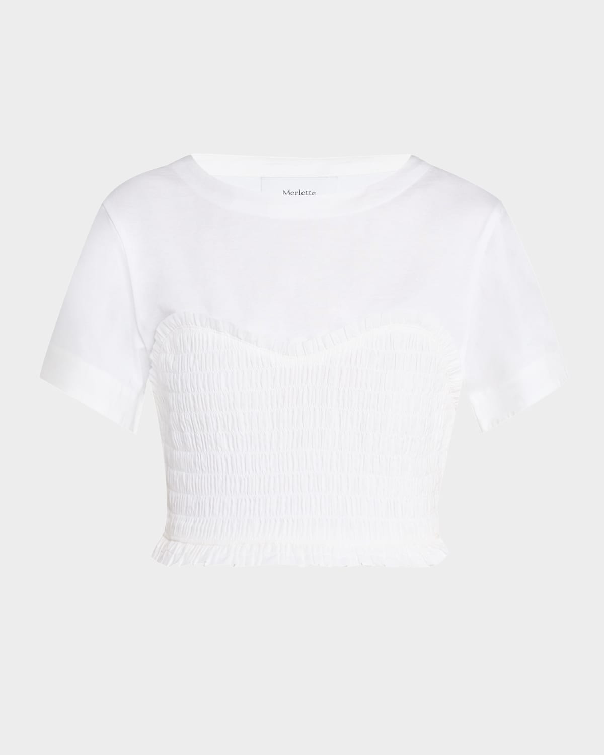 Shel Smocked Ruffle Cotton Top