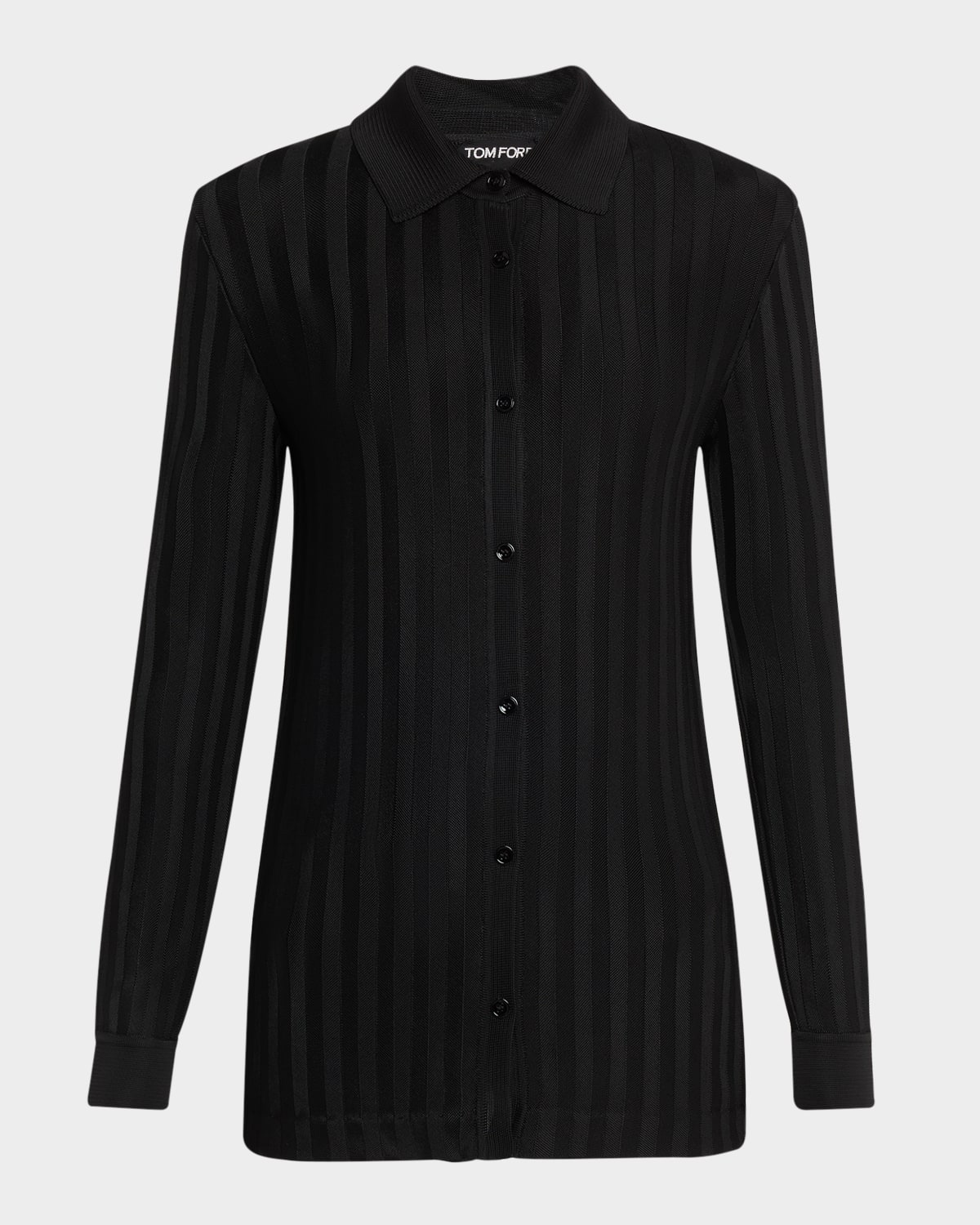 Ribbed Collared Long Cardigan