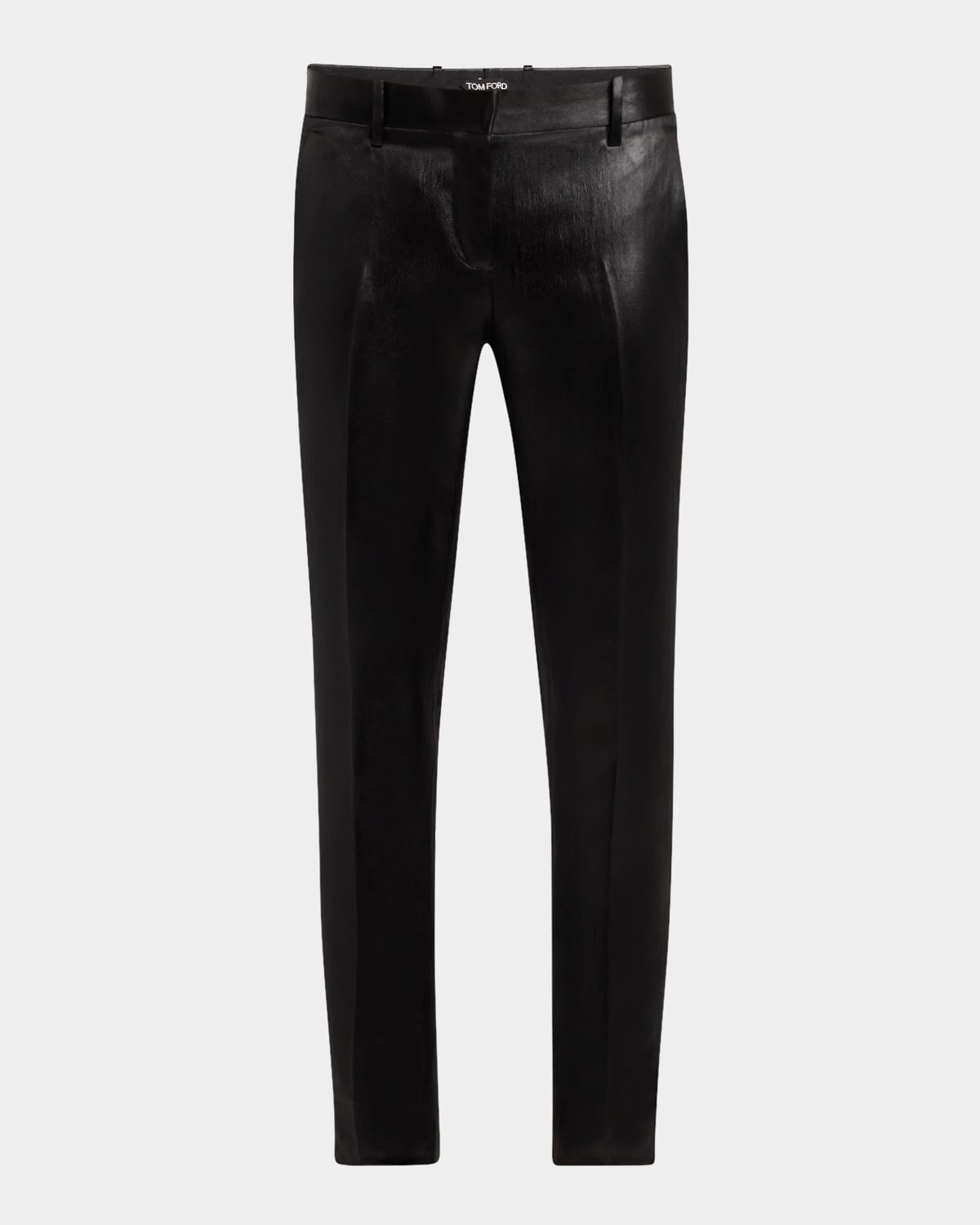 Tom Ford Tailored Liquid Satin Skinny Ankle Pants In Black