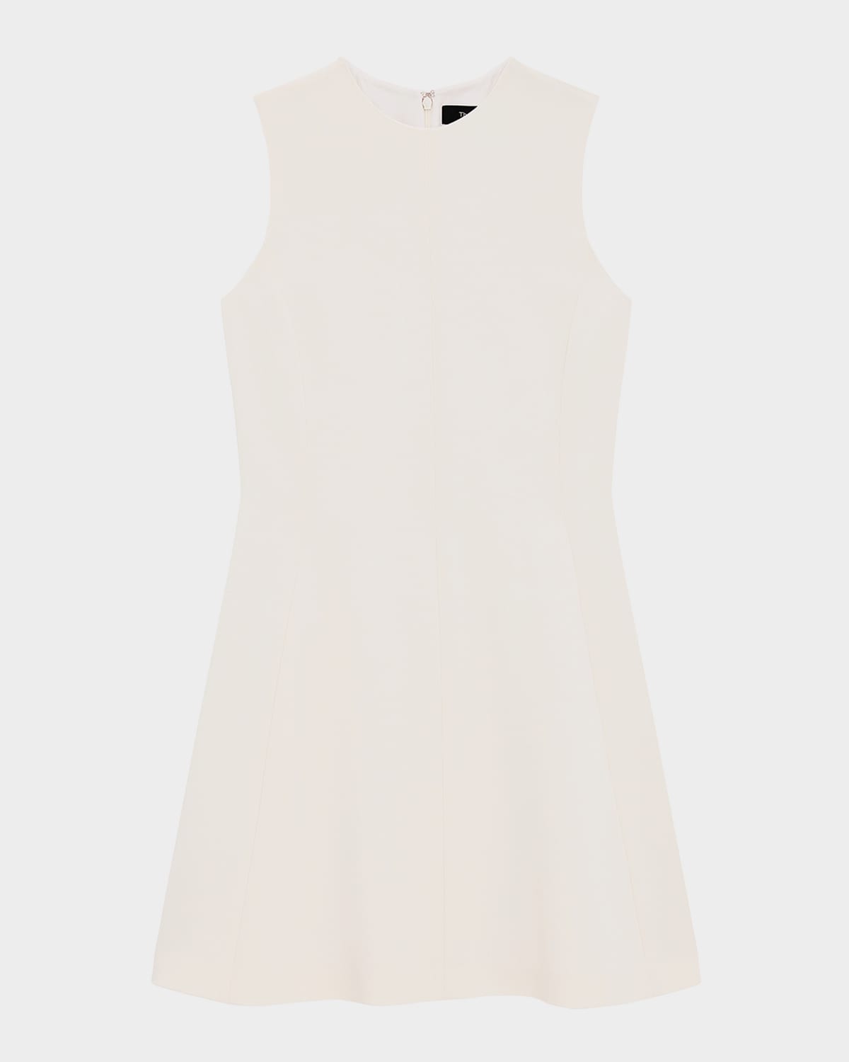 Theory Crepe A-line Mini Dress In Rice