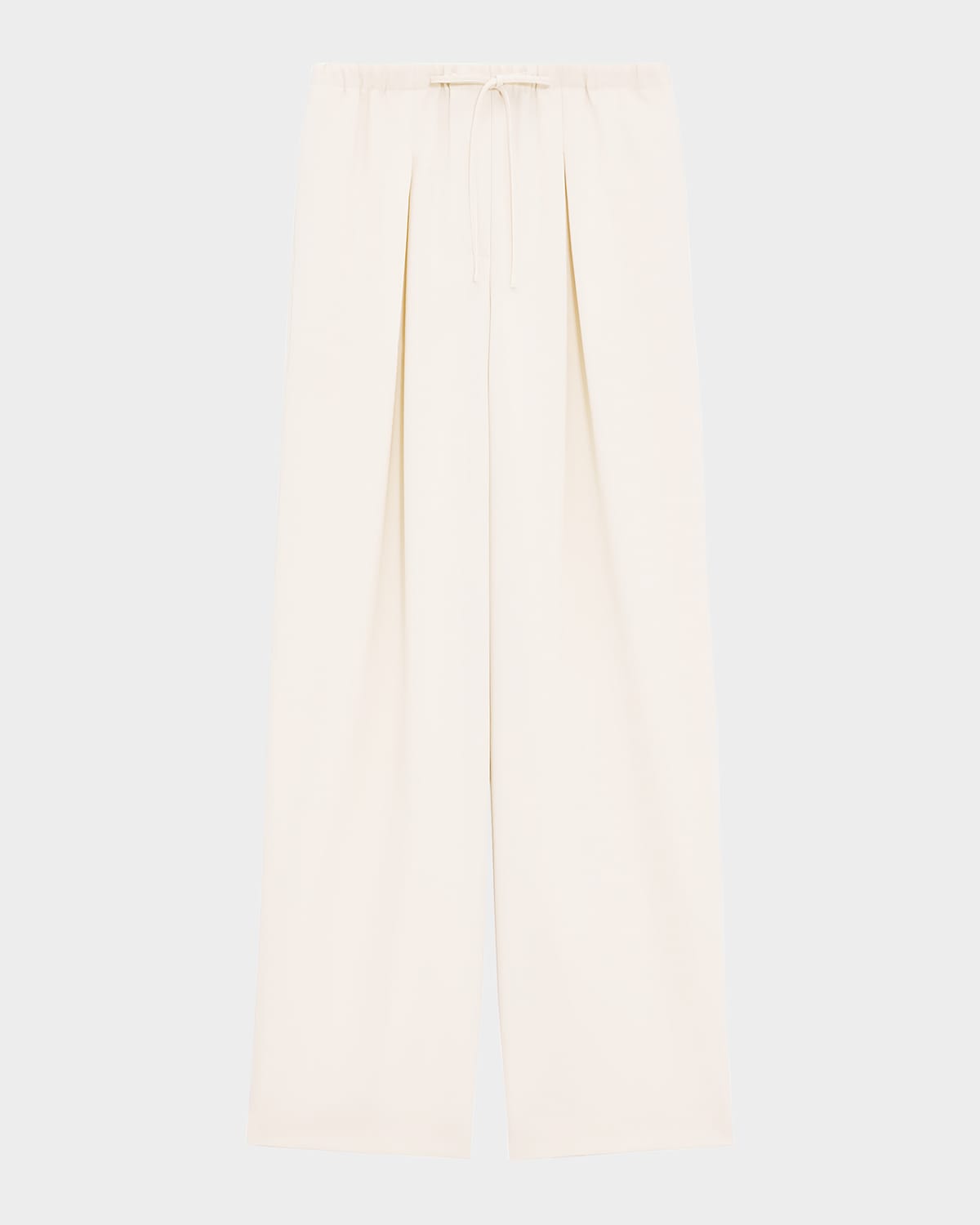 Theory Pleated Casual Drawstring Pants In Rice