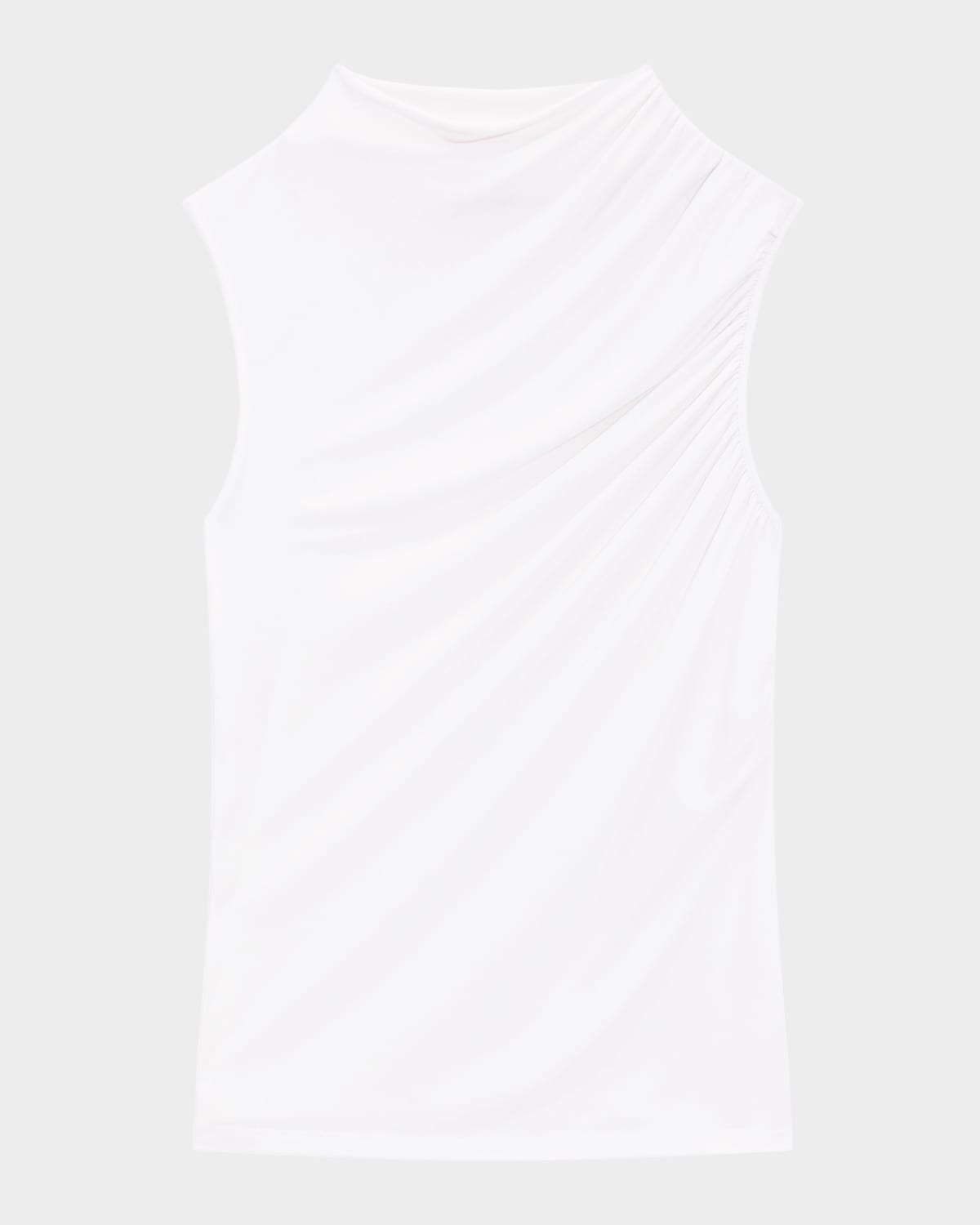 Shop Theory Subtle Draped Mock-neck Top In Ivory