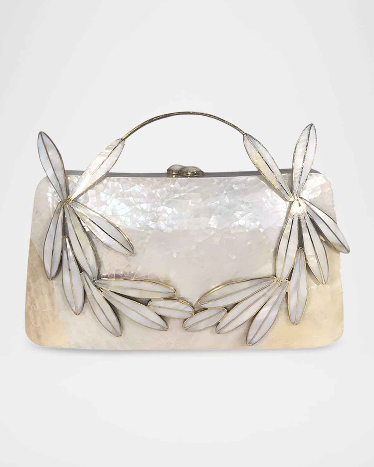 Charlotte Flower Mother-of-Pearl Top-Handle Bag