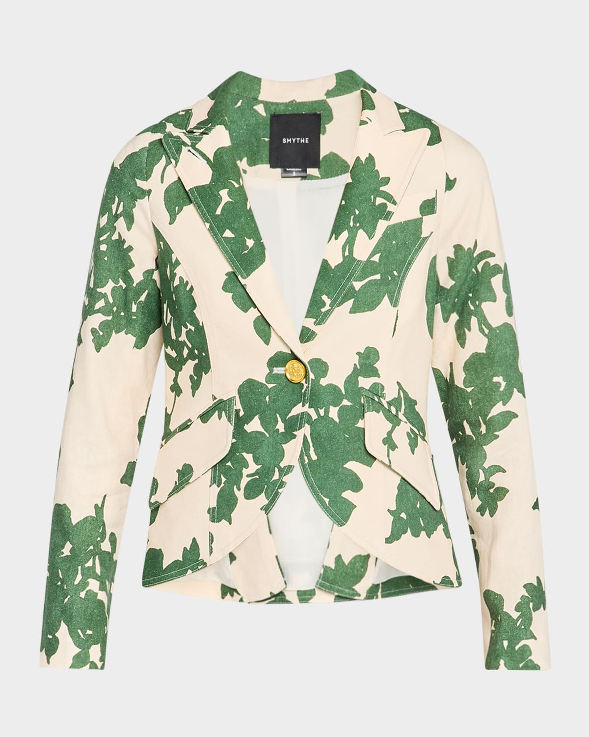 Floral One-Button Blazer