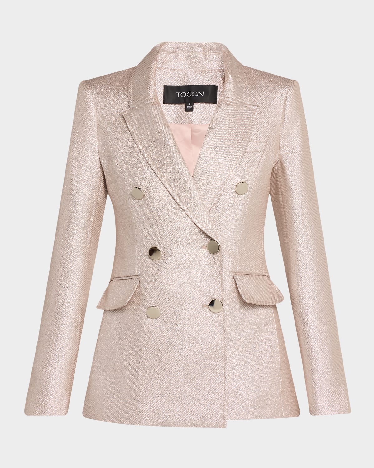Mia Double-Breasted Metallic Blazer