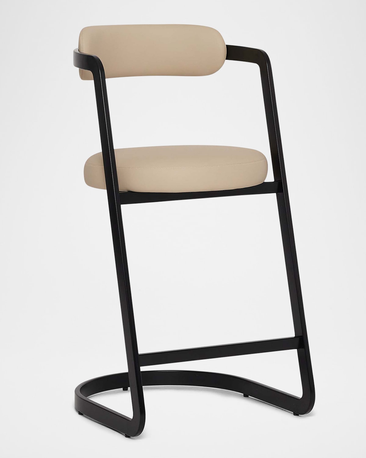 Interlude Home Baldwin Vegan Leather 26" Counter Stool In Black