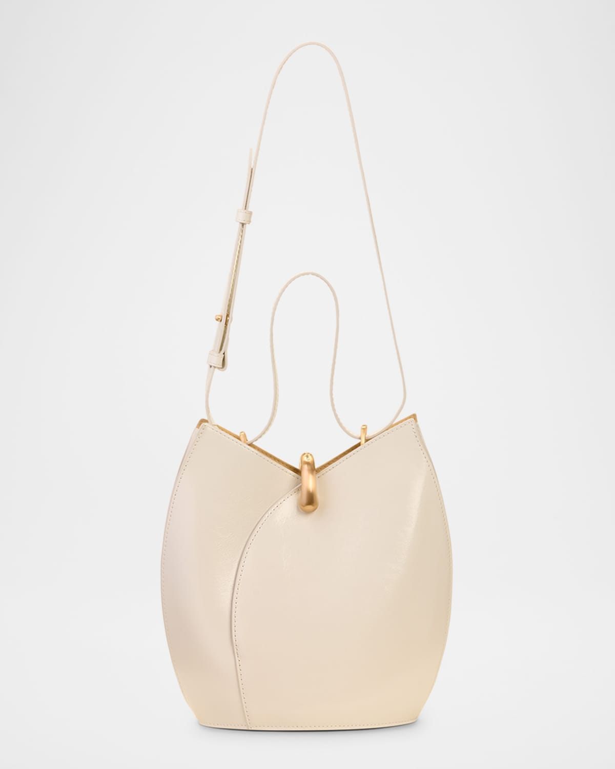 Shop Cult Gaia Giada Ring Leather Shoulder Bag In Antique White