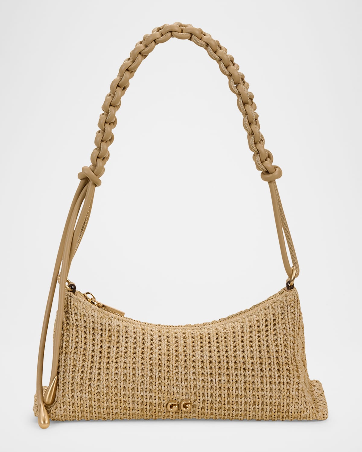 Cult Gaia Osa Braided Zip Shoulder Bag In Natural