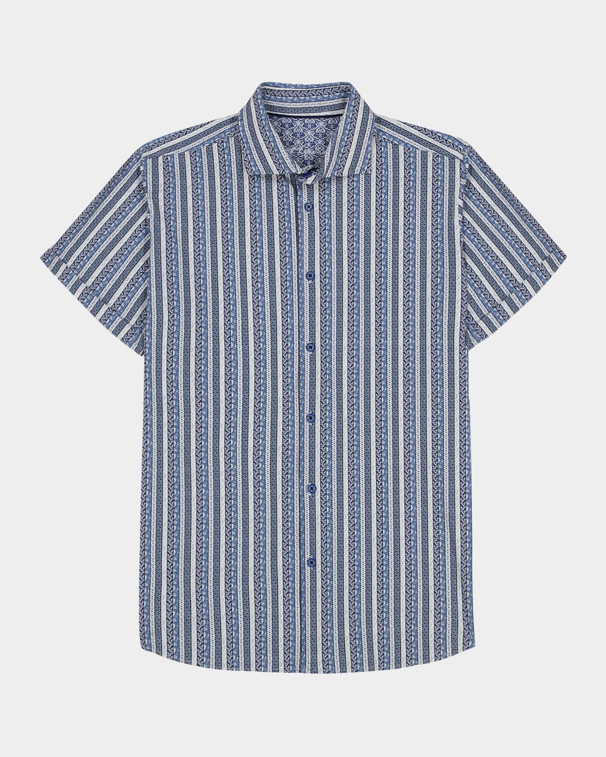 Shop Robert Graham Men's Ionian Stripe Short-sleeve Shirt In Navy